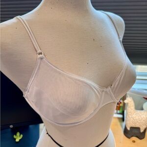 Cosabella Bra Soire Confidence Underwire Molded 36C White Semi-Sheer Mesh EUC
